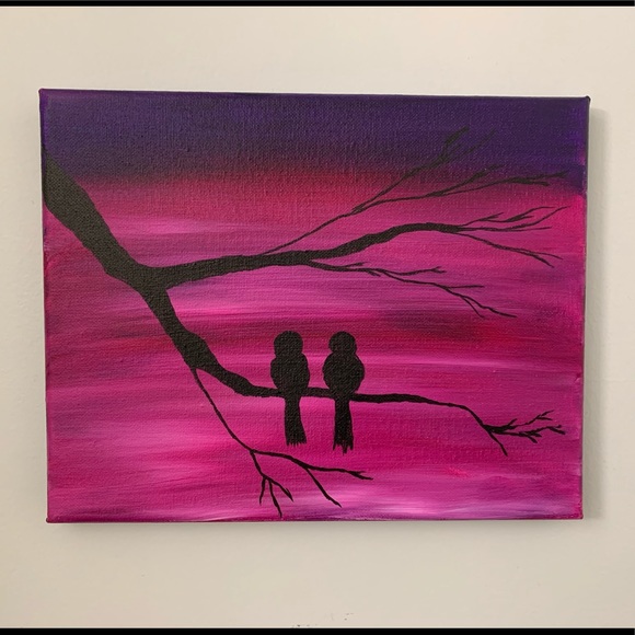 8x10 Birds on a tree acrylic painting - Picture 1 of 1